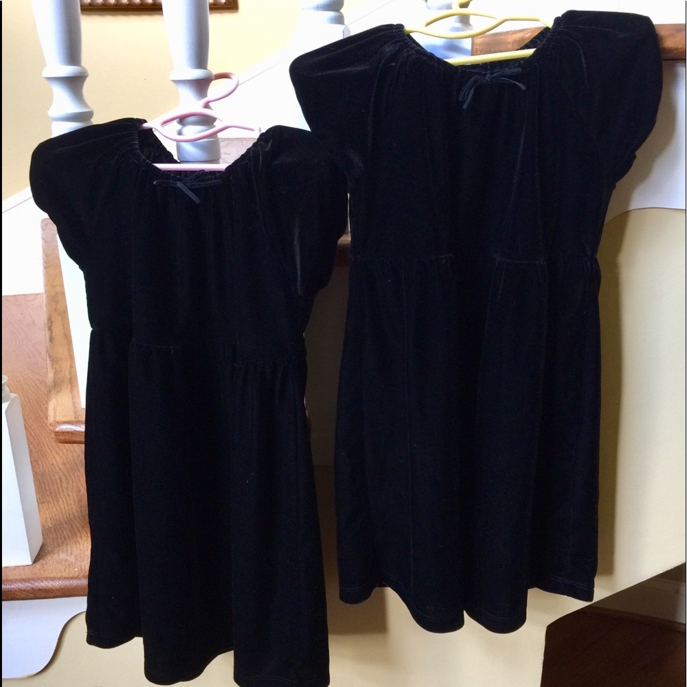 Two black velvet toddler dresses-1 left!